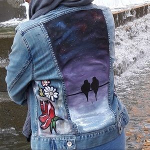 Hand painted jean jacket